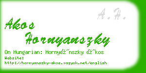 akos hornyanszky business card